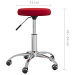 vidaXL Chaise pivotante de bureau Rouge bordeaux Velours