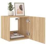 vidaXL Meuble TV mural avec lumières LED chêne sonoma 40 5x35x40 cm
