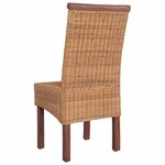 vidaXL Chaises à manger lot de 4 marron rotin naturel