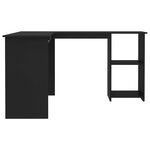vidaXL Bureau d'angle en forme de L Noir 120x140x75cm bois ingénierie