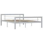 vidaXL Cadre de lit sans matelas gris et blanc métal 140x200 cm