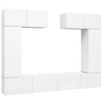 vidaXL Ensemble de meuble TV 6 Pièces Blanc Bois d'ingénierie