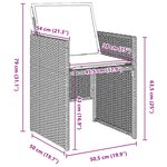 vidaXL Ensemble de salle à manger de jardin 5 pièces avec coussins en rotin poly gris clair