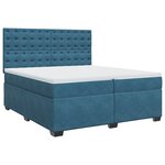 vidaXL Sommier à lattes de lit et matelas Bleu 200x200 cm velours