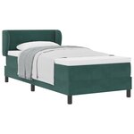 Lit à ressorts vidaXL avec matelas vert foncé 90x200 cm en velours