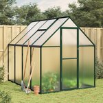 vidaXL Serre avec cadre de base vert 224x169x195 cm aluminium