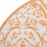 vidaXL Tapis d'extérieur orange et blanc Ø200 cm PP