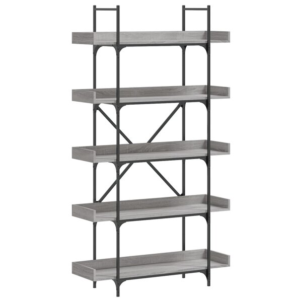 vidaXL Bibliothèque 5 niveaux sonoma gris 100x33x180 5 cm