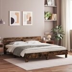 vidaXL Cadre de lit sans matelas chêne fumé 180x200 cm