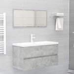 vidaXL Armoire d'évier et lavabo intégré Gris béton Bois d'ingénierie