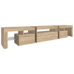 vidaXL Meuble TV avec lumières LED Chêne sonoma 215x36 5x40 cm