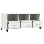 vidaXL Meuble TV blanc 100 5x39x43 5 cm acier laminé à froid