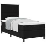 vidaXL Lit à ressort avec Matelas Noir Simple en Tissu