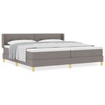 Lit avec sommiers vidaXL et matelas taupe 200x200 cm en tissu