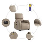 vidaXL Fauteuil inclinable de massage électrique cappuccino similicuir