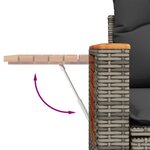 Ensemble de 10 Pièces de Canapés de Jardin avec Coussins Gris en Rattan Poly Acacia