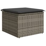 vidaXL Salon de jardin 9 Pièces avec coussins gris résine tressée