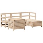 vidaXL Salon de jardin 5 Pièces bois de pin massif