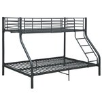 vidaXL Cadre de lit superposé sans matelas noir 140x200 cm/90x200 cm