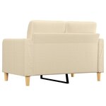 vidaXL Canapé à 2 places Crème 120 cm Tissu
