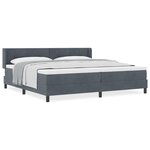 lit à ressorts vidaXL avec matelas gris foncé 200x200 cm en velours