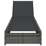 Chaise longue vidaXL Grise 60x200x27 cm en Poly Rattan