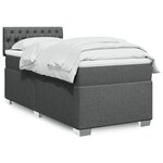 vidaXL Sommier à lattes de lit avec matelas Gris foncé 80x200 cm Tissu