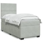 vidaXL Sommier à lattes de lit et matelas Gris clair 90x190 cm Velours