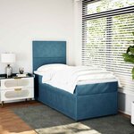 vidaXL Sommier à lattes de lit avec matelas bleu 80x200 cm velours