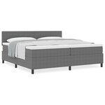 vidaXL Lit avec sommier + matelas Gris 200x200 cm Tissu en velours côtelé