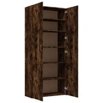 vidaXL Armoire à chaussures Chêne fumé 80x35 5x180cm Bois d'ingénierie