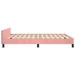 vidaXL Cadre de lit et tête de lit sans matelas rose 140x190cm velours