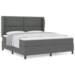 Lit Box Spring vidaXL avec matelas en gris foncé  180x200 cm en tissu