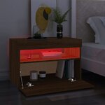 vidaXL Meuble TV avec lumières LED Chêne marron 60x35x40 cm