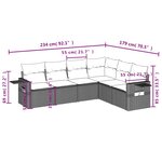 vidaXL Salon de jardin avec coussins 7 Pièces beige résine tressée