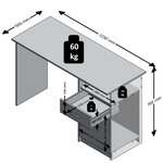 Fmd bureau avec 1 tiroir 123 x 50 x 76 5 cm blanc et noir 3004-001