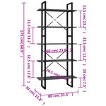 vidaXL Bibliothèque à 5 niveaux Gris 80x30x175 cm Bois d'ingénierie