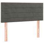 vidaXL Sommier à lattes de lit et matelas et LED Gris foncé 90x200 cm