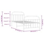 vidaXL Cadre de lit métal sans matelas et pied de lit noir 100x200 cm