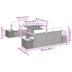 vidaXL Ensemble de salle à manger de jardin 7 pièces avec coussins en rattan polybeige et acacia