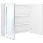 vidaXL Armoire de salle de bain à miroir LED Blanc brillant 62x14x60cm