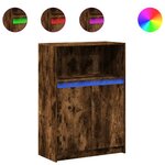 vidaXL Buffet avec LED chêne fumé 72x34x100 cm bois d'ingénierie