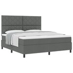 vidaXL Lit à Ressorts avec Matelas Gris Foncé Super King Tissu