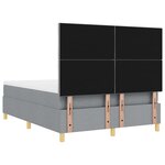 vidaXL Lit avec sommier à ressorts et matelas gris clair 140x190 cm en tissu