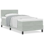 vidaXL Cadre de Lit Box Spring avec Matelas Gris Clair 90x200 cm Velours