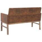 vidaXL Banc avec accoudoir 140 cm Marron Similicuir daim