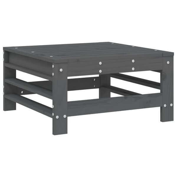 vidaXL Repose-pied de jardin gris bois de pin massif