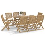vidaXL Chaises de jardin pliantes lot de 8 54 5x58x90 cm bois d'acacia