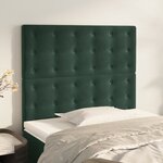 vidaXL Têtes de lit 2 Pièces Vert foncé 80x5x78/88 cm Velours