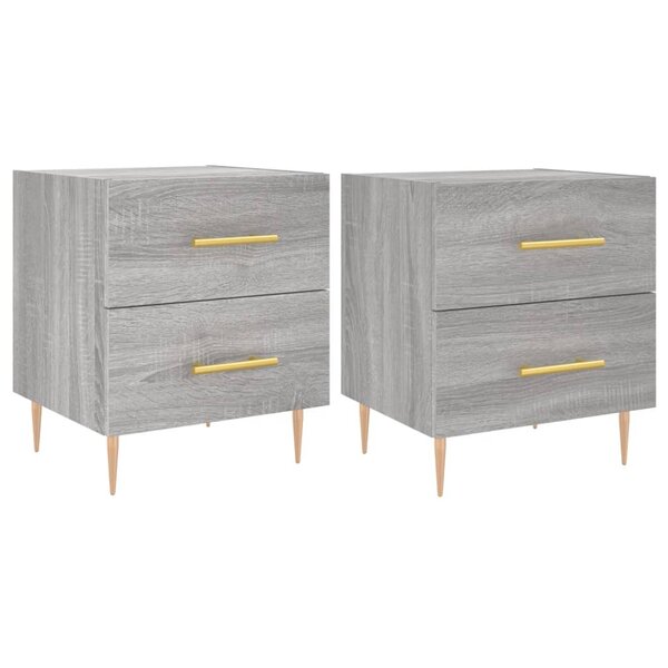 vidaXL Tables de chevet 2 Pièces sonoma gris 40x35x47 5 cm